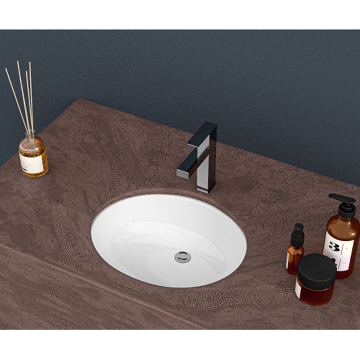 Elegant Ceramic Oval Undermount Bathroom Sink With Overflow