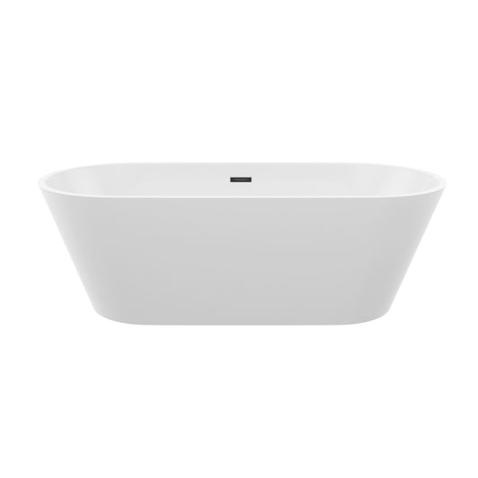 Gloss Freestanding Bathtub With Overflow & Pop Up Drain, Stand Alone Soaking Tub