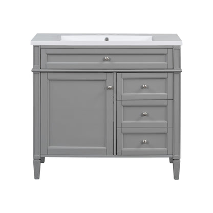 Bathroom Vanity & Top Sink, Modern Bathroom Storage Cabinet With 2 Drawers And A Tip-Out Drawer
