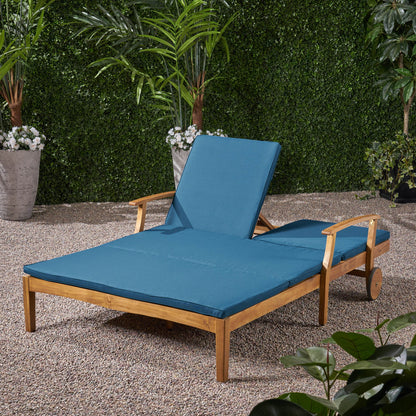 Etherealize - Outdoor Adjustable Double Chaise Lounge With Water Resistant Cushions