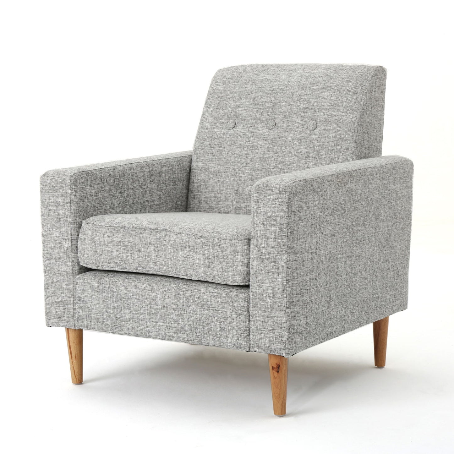 Nebulize - Upholstered Fabric Club Chair With Button Tufted And Square Off Arm And Back