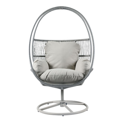 Reno - Outdoor Wicker Swivel Lounge Chair - Light Gray