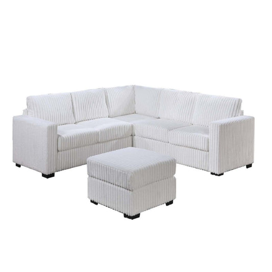 Contemporary Sectional Set With Ottoman
