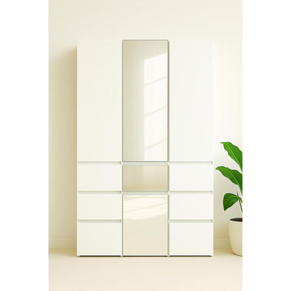 Elise - Modular Wood Closet System With Mirror For Custom Storage Solutions - White