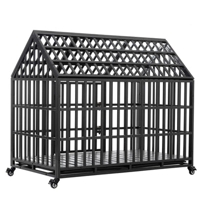 Heavy Duty Dog Crate Lockable Wheels