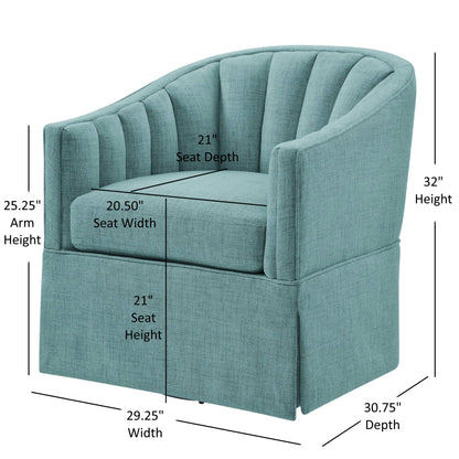 Solitude - Skirted Swivel Accent Chair With Hemp Like