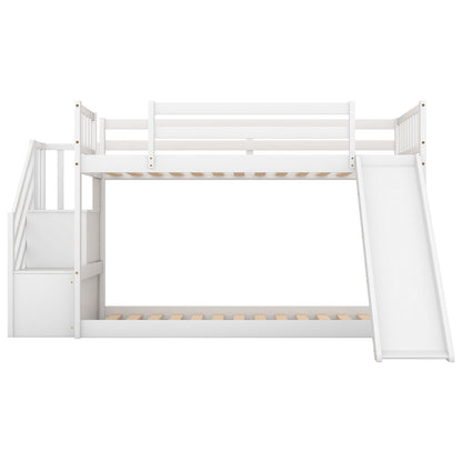 Bunk Bed With Convertible Slide And Stairway