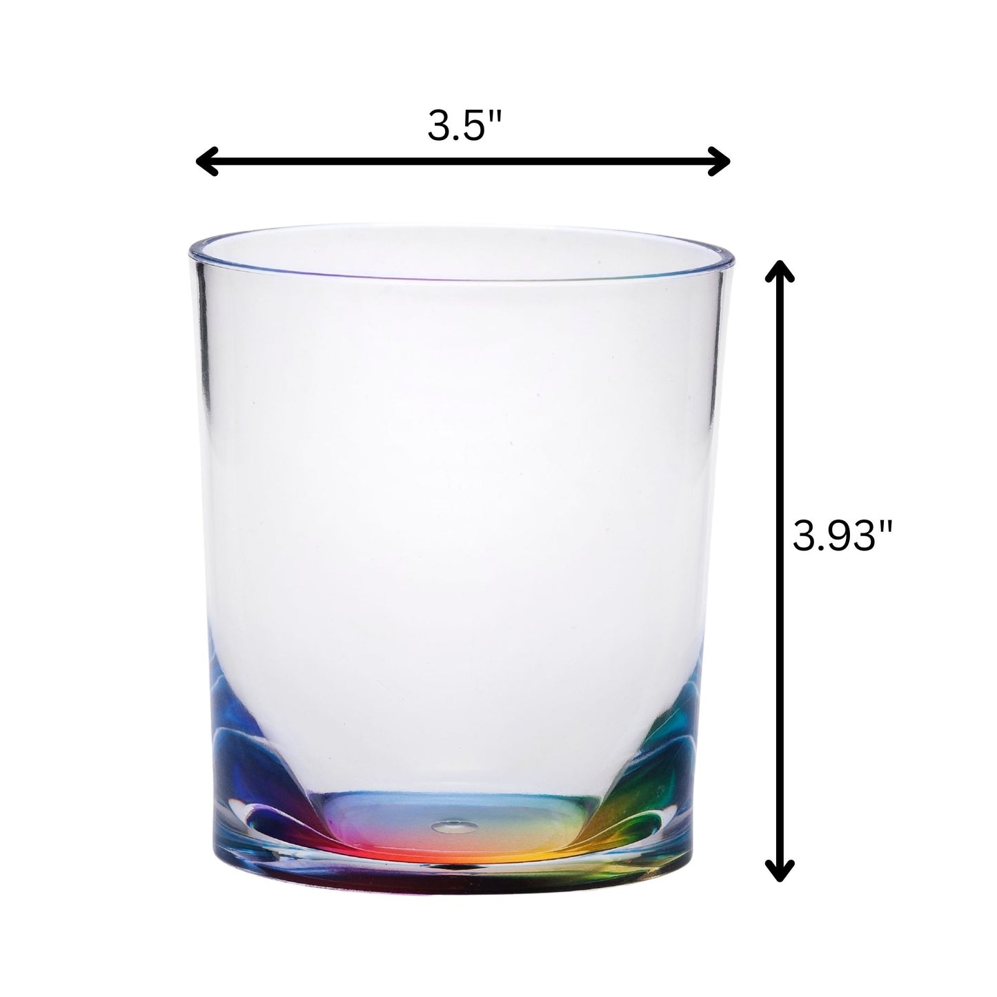 Halo - Oval Acrylic Glasses Drinking (Set of 4) Dof, Bpa Free Plastic Tumblers (12Oz) - Clear