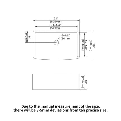 Farmhouse Sink, Apron Front Single Bowl With Arch Edge Design