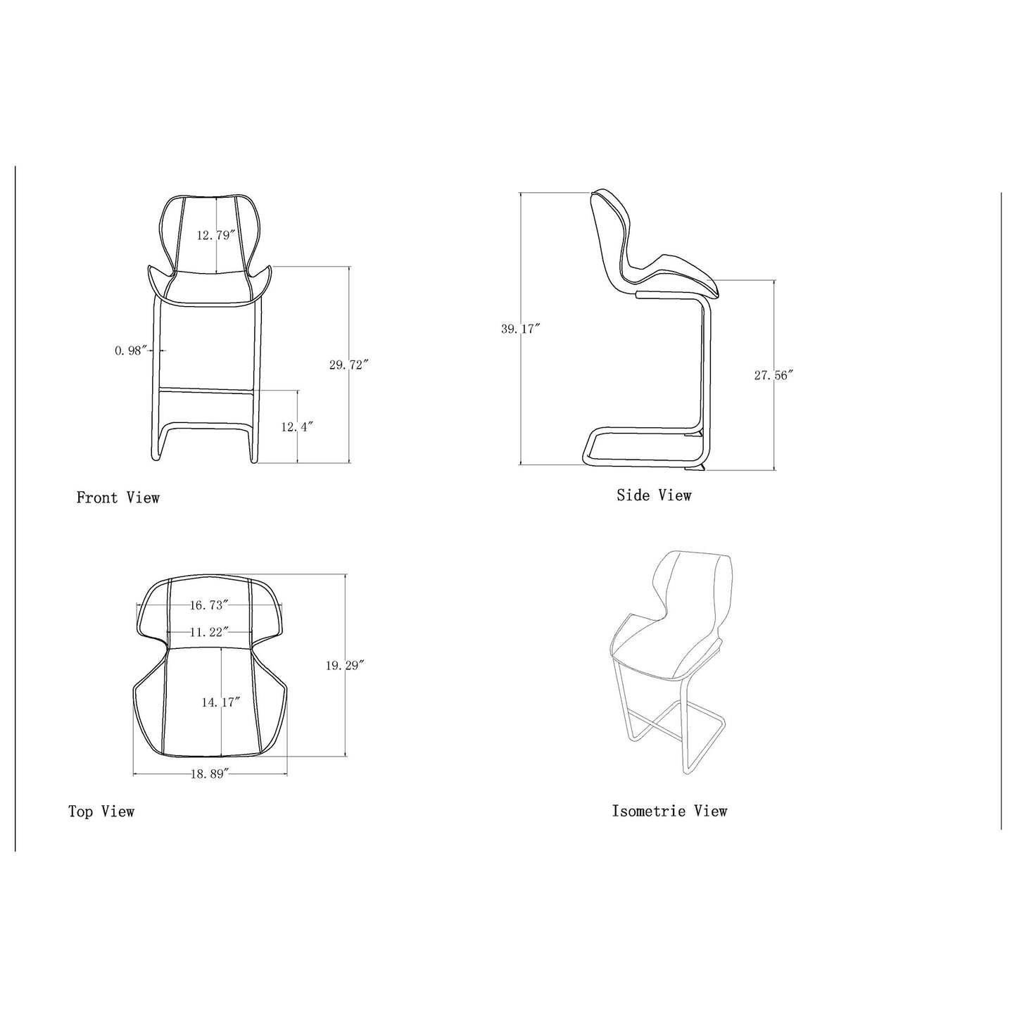 Charlotte - 4 Piece Bar Stool Set With Bucket Seats