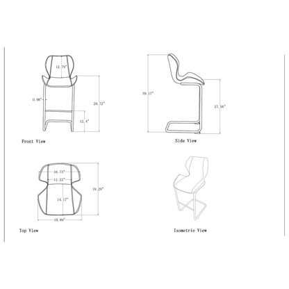 Charlotte - 4 Piece Bar Stool Set With Bucket Seats