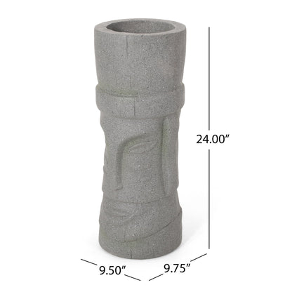 Classic Flower Planter With Magnesium Oxide Material - Stone Gray