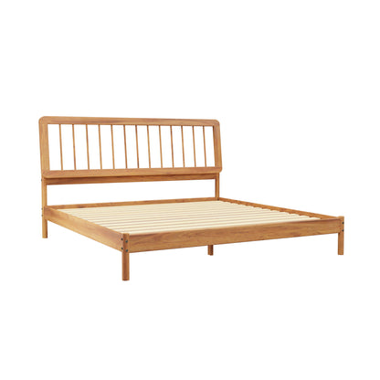 King Spindle Bed Mid Century Modern - Caramel