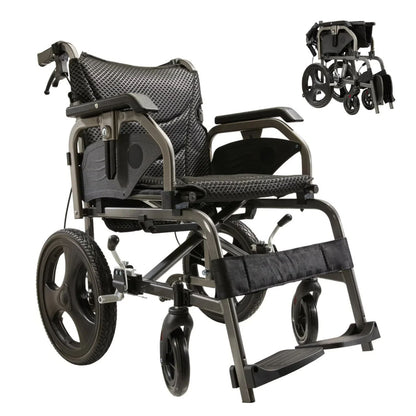 Lightweight Foldable Transport Wheelchair For Adults,Square Tube Design