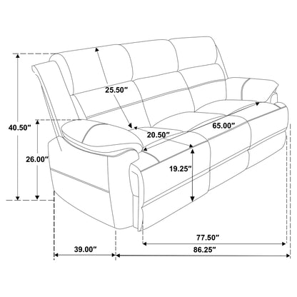 Worthington - Padded Arm Sofa - Dark Brown