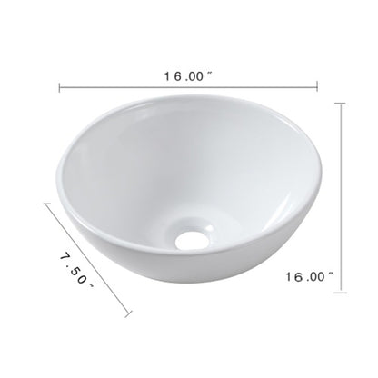 Modern Ceramic Circular Vessel Bathroom Sink