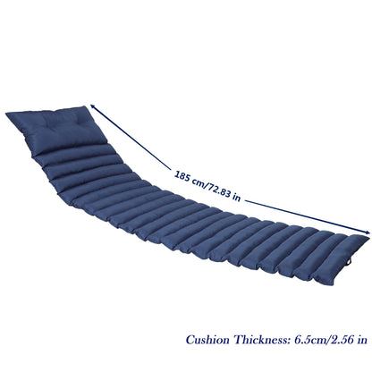 72.83" Outdoor Lounge Chairs (Set of 2), Cushion Replacement Patio Funiture Seat Cushion Chaise Lounge Cushion - Navy Blue