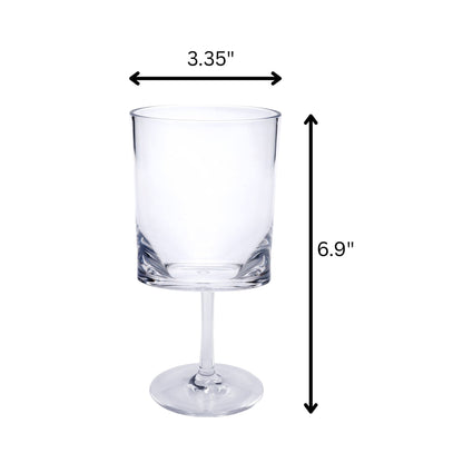 Halo - Leadingware Oval Plastic Wine Glasses (Set of 4) Unbreakable Bpa Free Acrylic, 12Oz - Clear