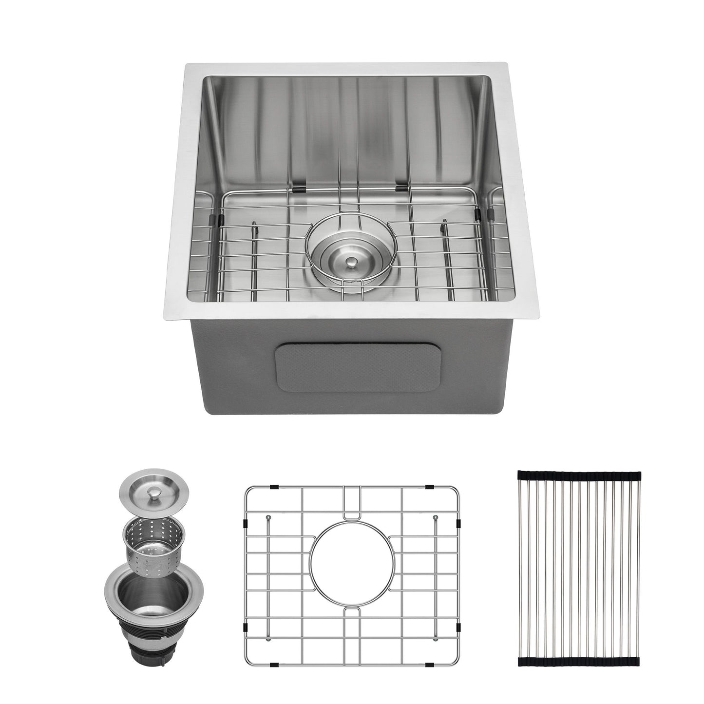 Modern Undermount Stainless Steel Kitchen Sink 16 Gauge, Deep Single Bowl