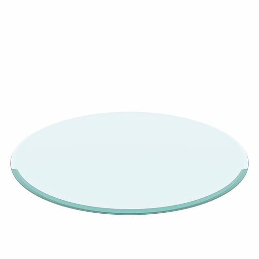 30" Round Tempered Glass Table Top Clear Glass 2 / 5" Thick Beveled Polished Edge - Transparent