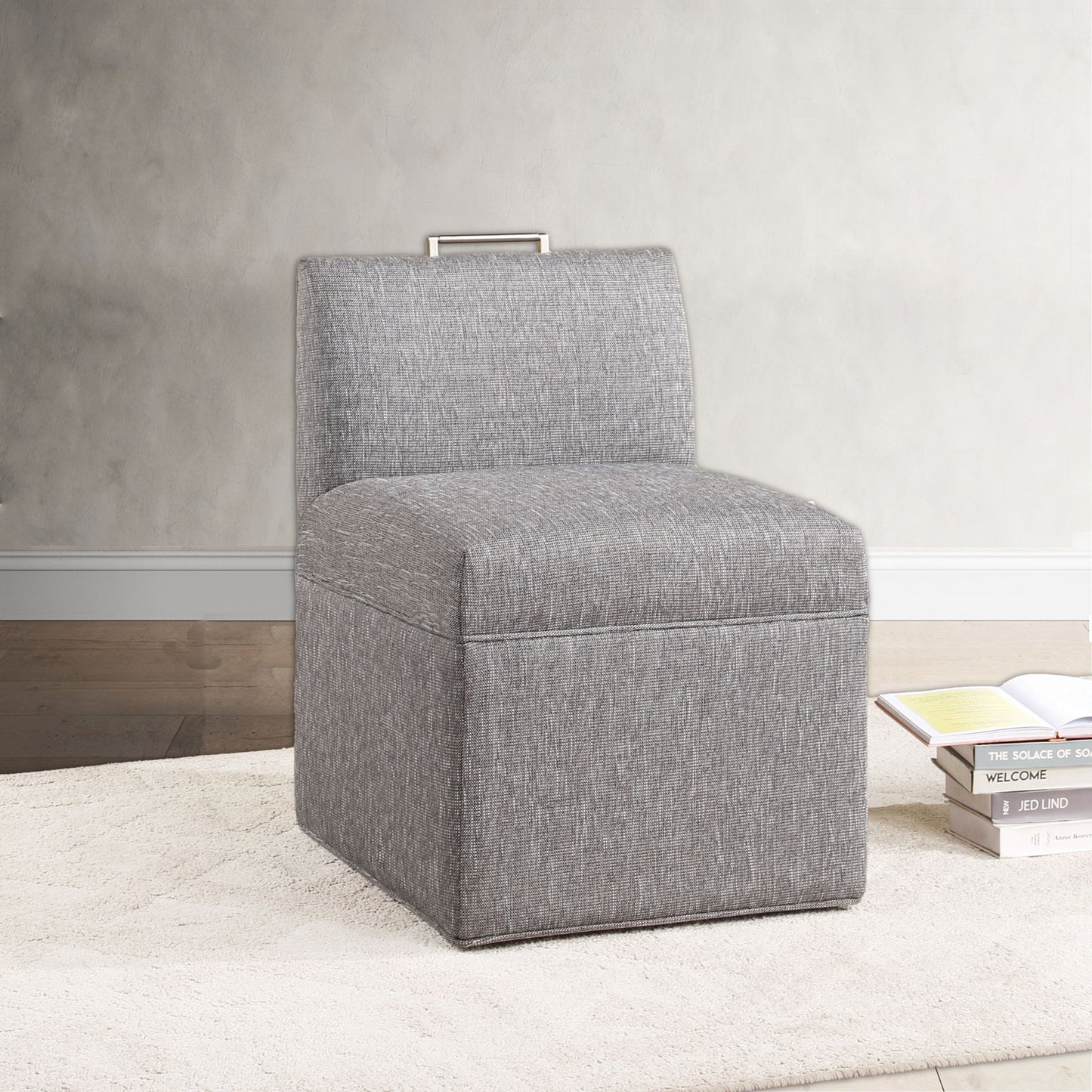 Della - Upholstered Castered Chair - Gray