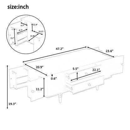 Modern Rectangle Coffee Table With Four Drawers