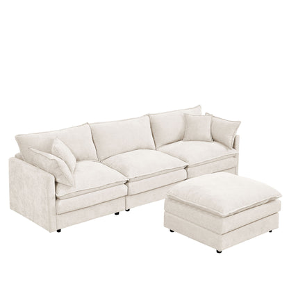 Modular L-Shaped Sectional Sofa With Movable Ottoman