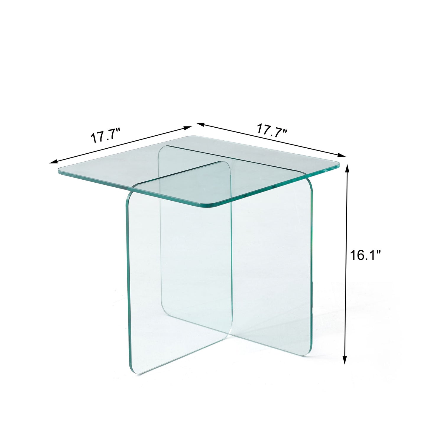 Modern Transparent Tempered Glass Sidetable