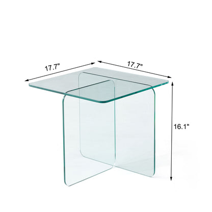 Modern Transparent Tempered Glass Sidetable