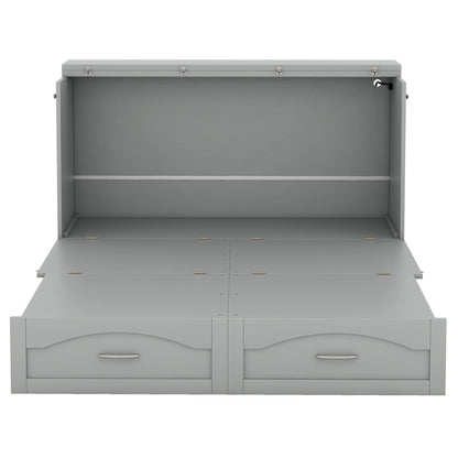 Murphy Wall Bed With Drawer And A Set Of Sockets & USB Ports, Pulley Structure Design