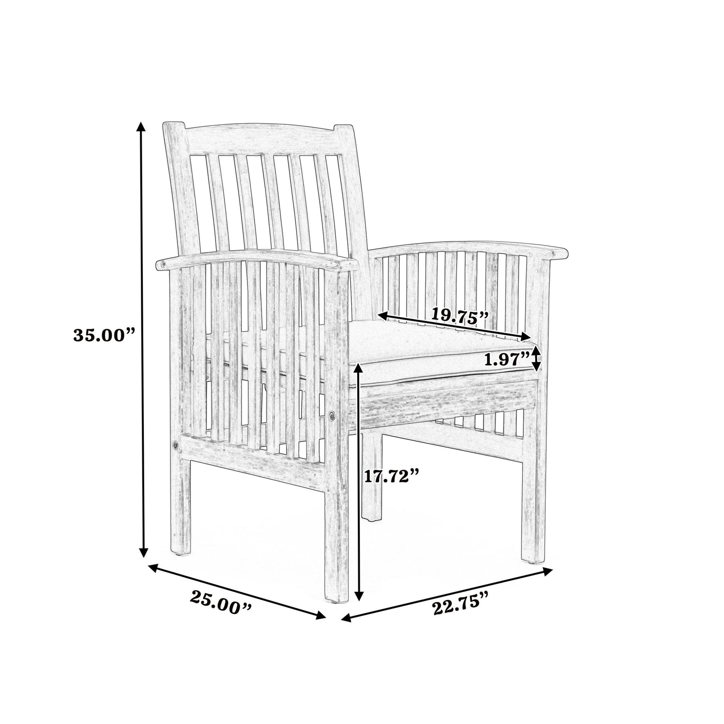 Casa - Acacia Dining Chair Set With Cushions,