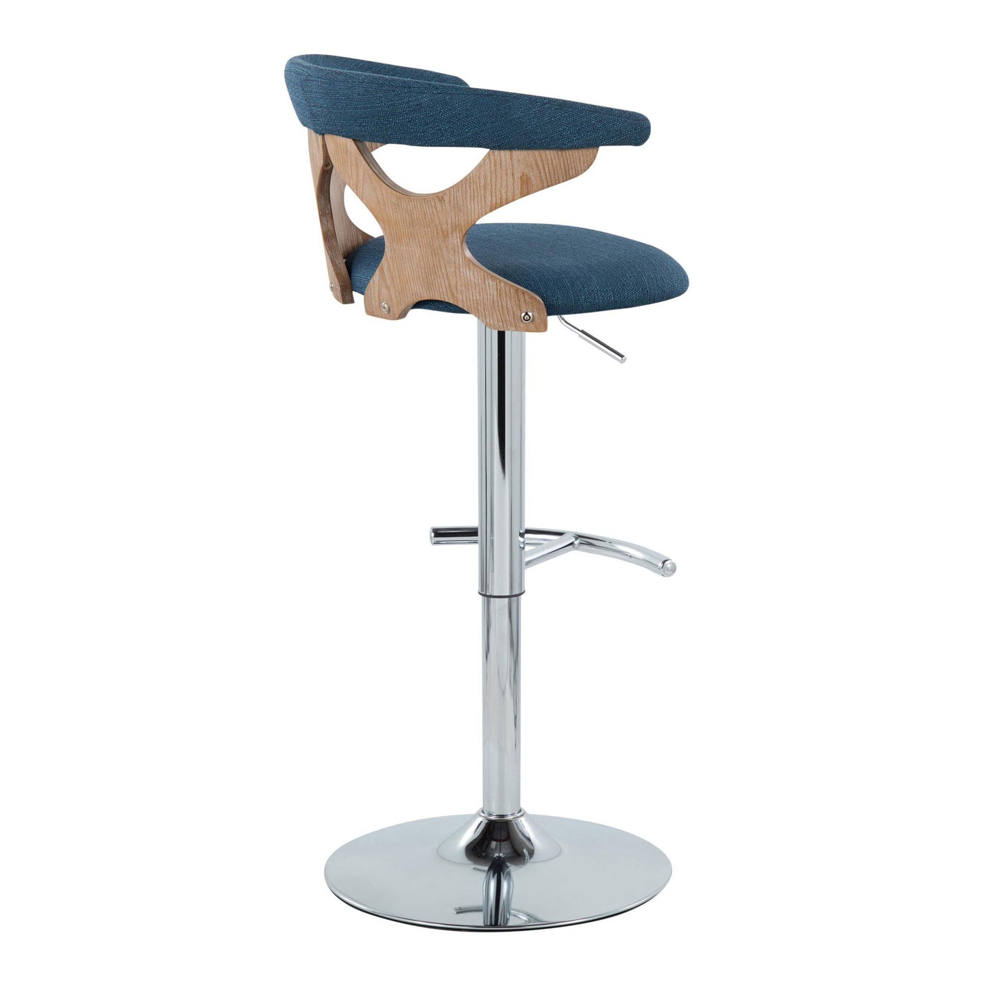 Gardenia - Contemporary Adjustable Barstool With Swivel / Rounded T Footrest (Set of 2)