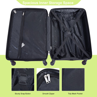 Luggage 4 Piece Lightweight Suitcase With Rotating Wheels With Tsa Lock,