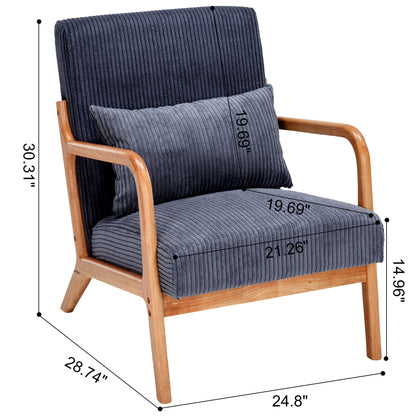 Accent Arm Chair With Pillow Upholstered