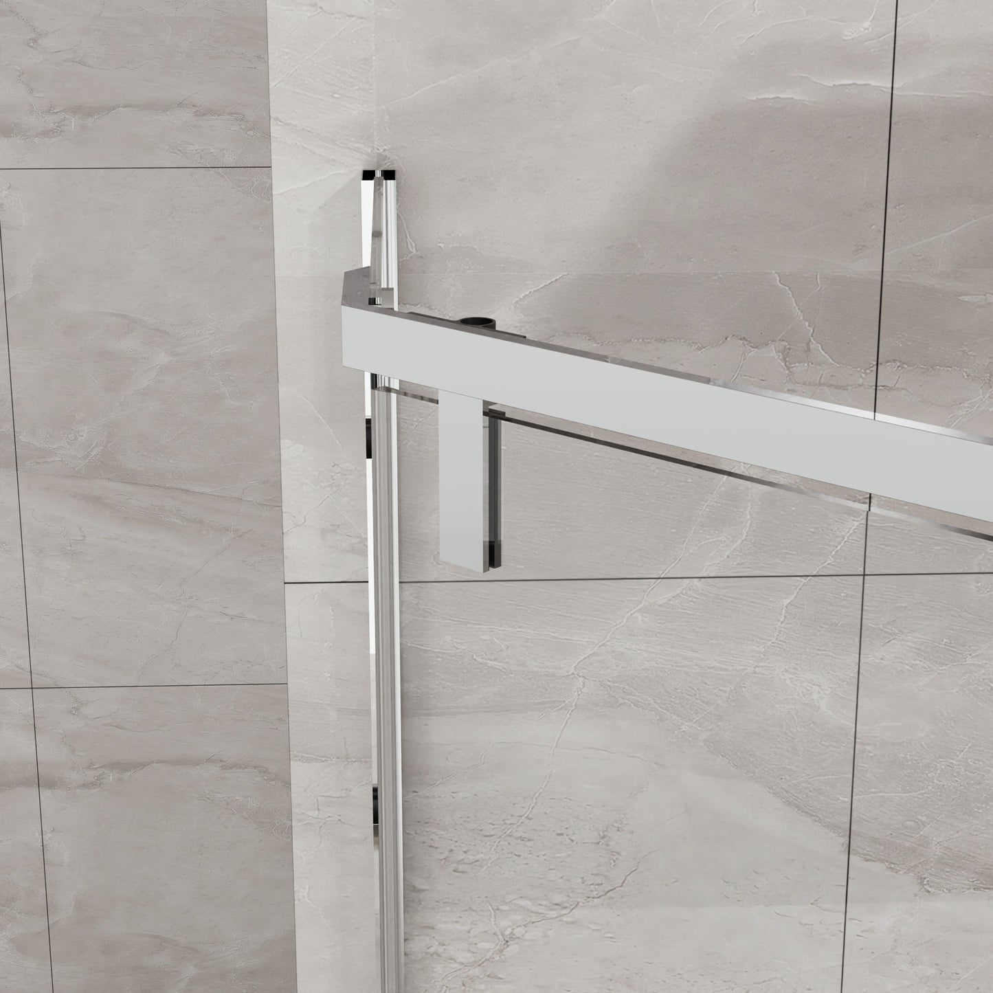 Durable Hardware Neo Angle Frameless Shower Door With Acrylic Base Combo