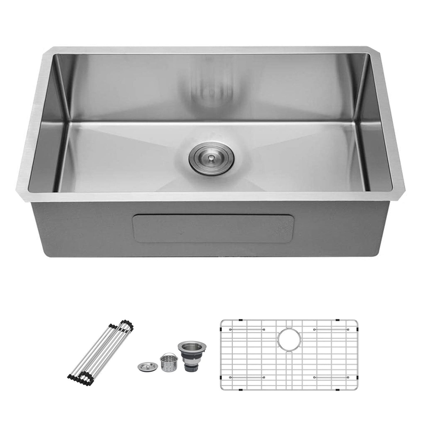 Undermount Steel Kitchen Sink, Deep Single Bowl Basin