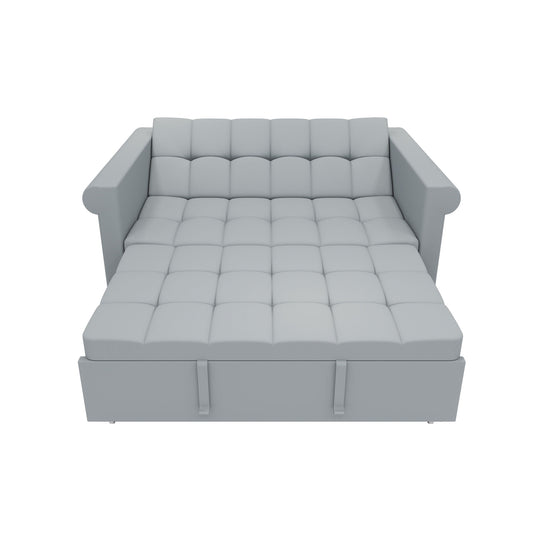 Compact Loveseat With Trundle Sleeper And Storage Pocket - Gray