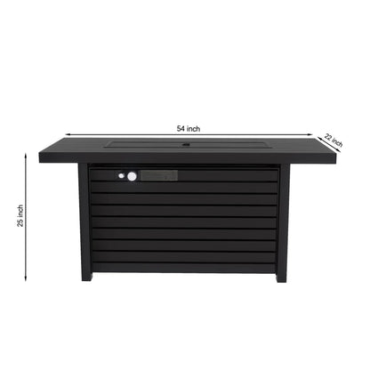 Outdoor Fire Pit Table & Lid - Black