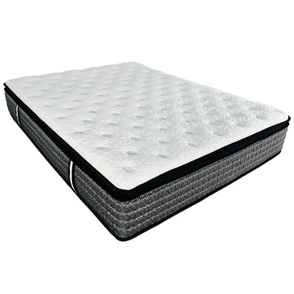 Premium 14" Queen Size Hybrid Mattress In A Box Plush Gel Memory Foam Top With Cooling Technology - Gray / White