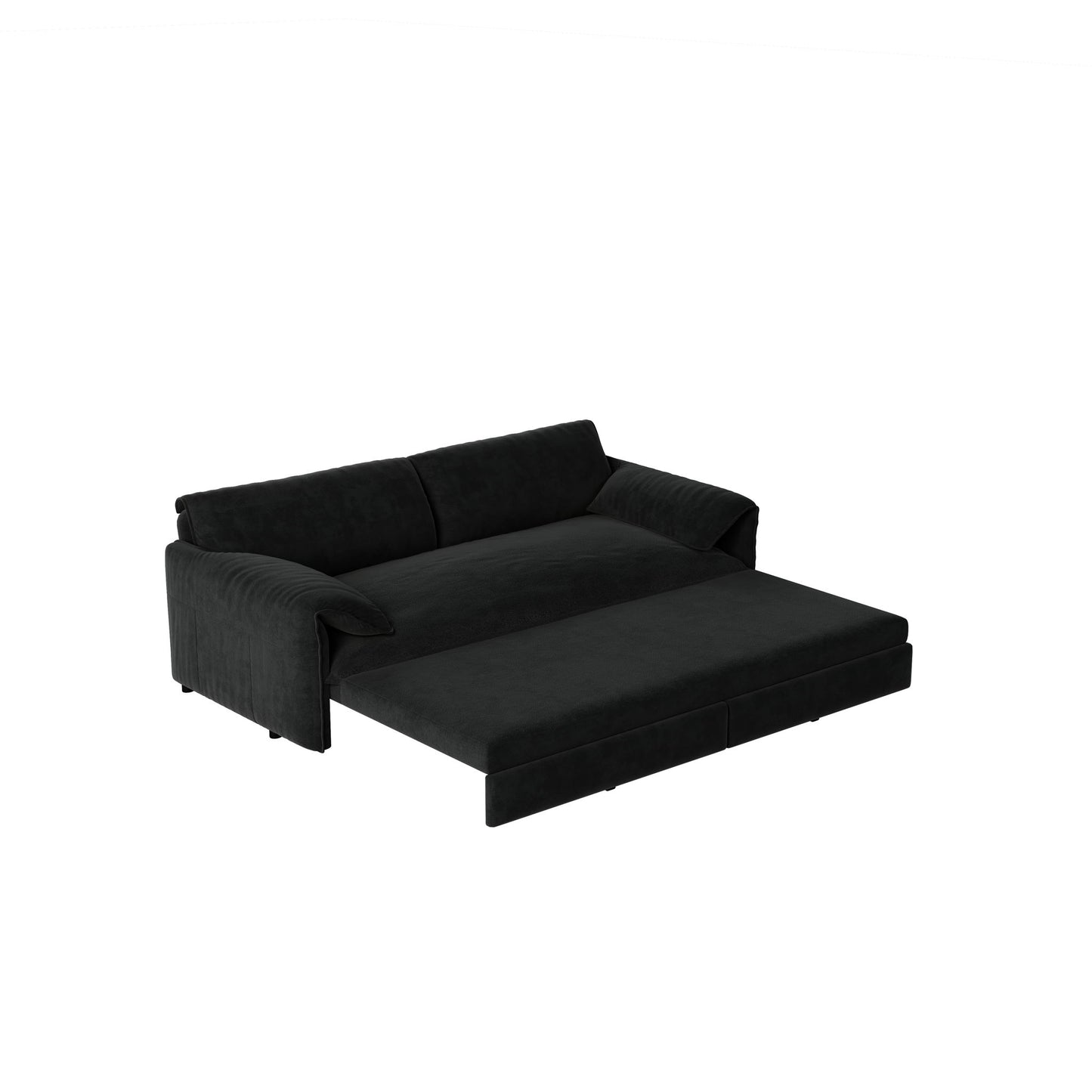 Pull Out 3 In 1 Convertible Sleeper Sofa With Side Storage, Multi Functional