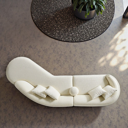 Elijah - Japandi Curvy Sectional Sofa - Beige