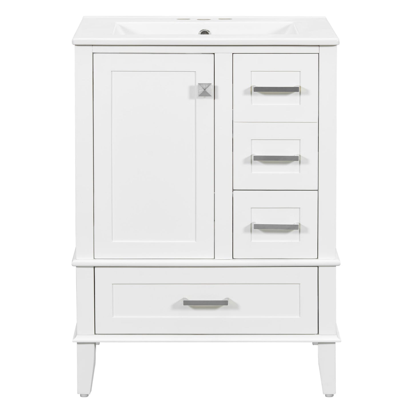 Bathroom Vanity, Modern Bathroom Cabinet With Sink Combo Set, Bathroom Storage Cabinet With A Soft Closing Door And 3 Drawers, Solid Wood Frame