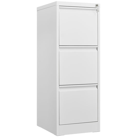 Durable Metal 3 Drawer File Cabinet With Lock For Office Storage