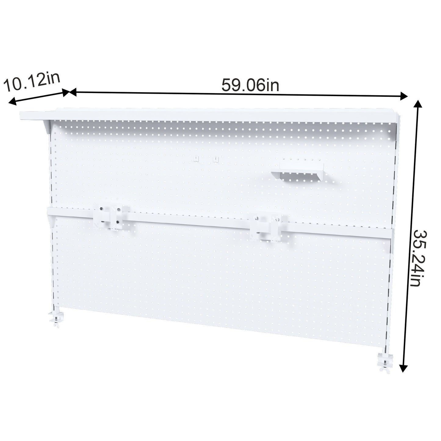 Clamp On Desk Pegboard With Single Monitor Stand