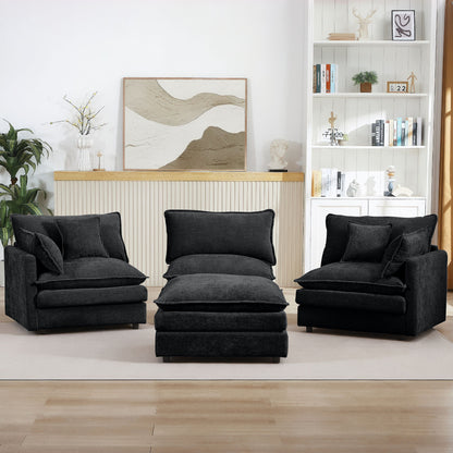 Modular L-Shaped Sectional Sofa With Movable Ottoman