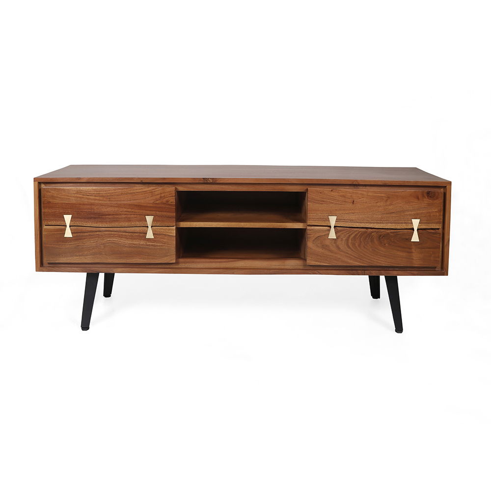 Asther - Acacia Wood TV Cabinet - Natural Wood / Brown