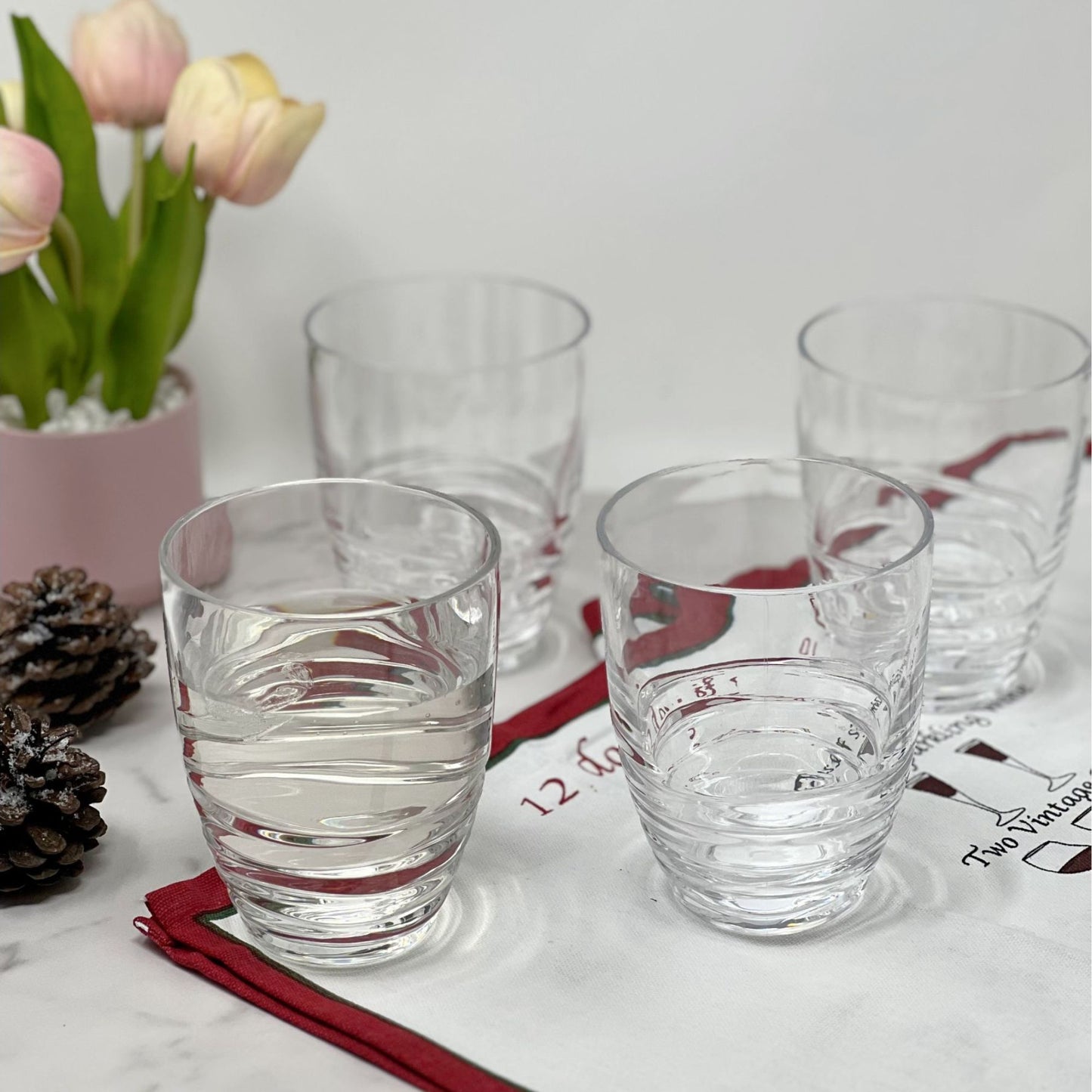 Leading Ware Swirl Acrylic Drinking Glasses (Set of 4)