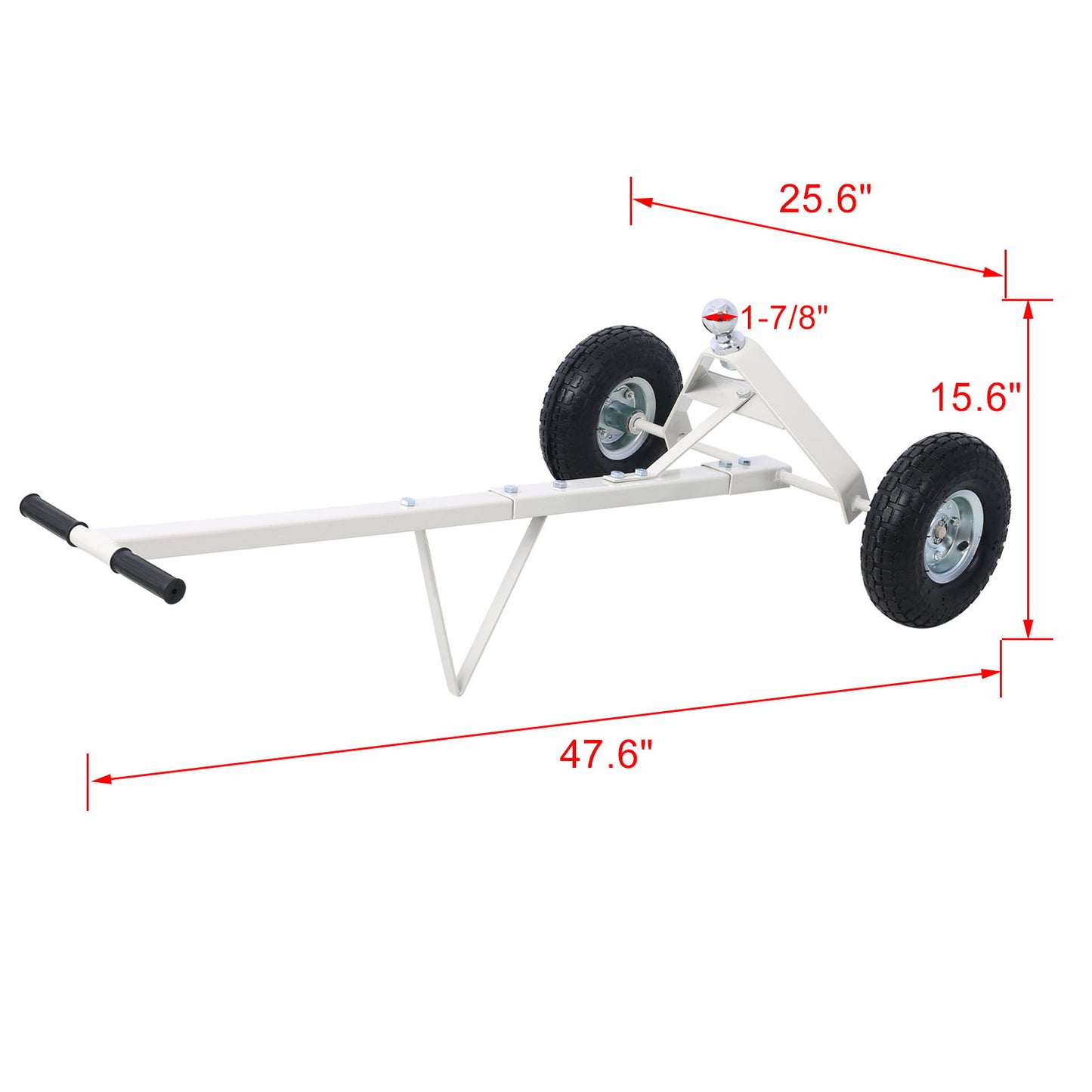 Heavy Duty Trailer Dolly With Pneumatic Tires, 600 Lb. Capacity Steel