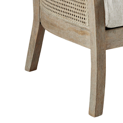 Cane Armchair With High Density Foam - Cream / Reclaimed Natural