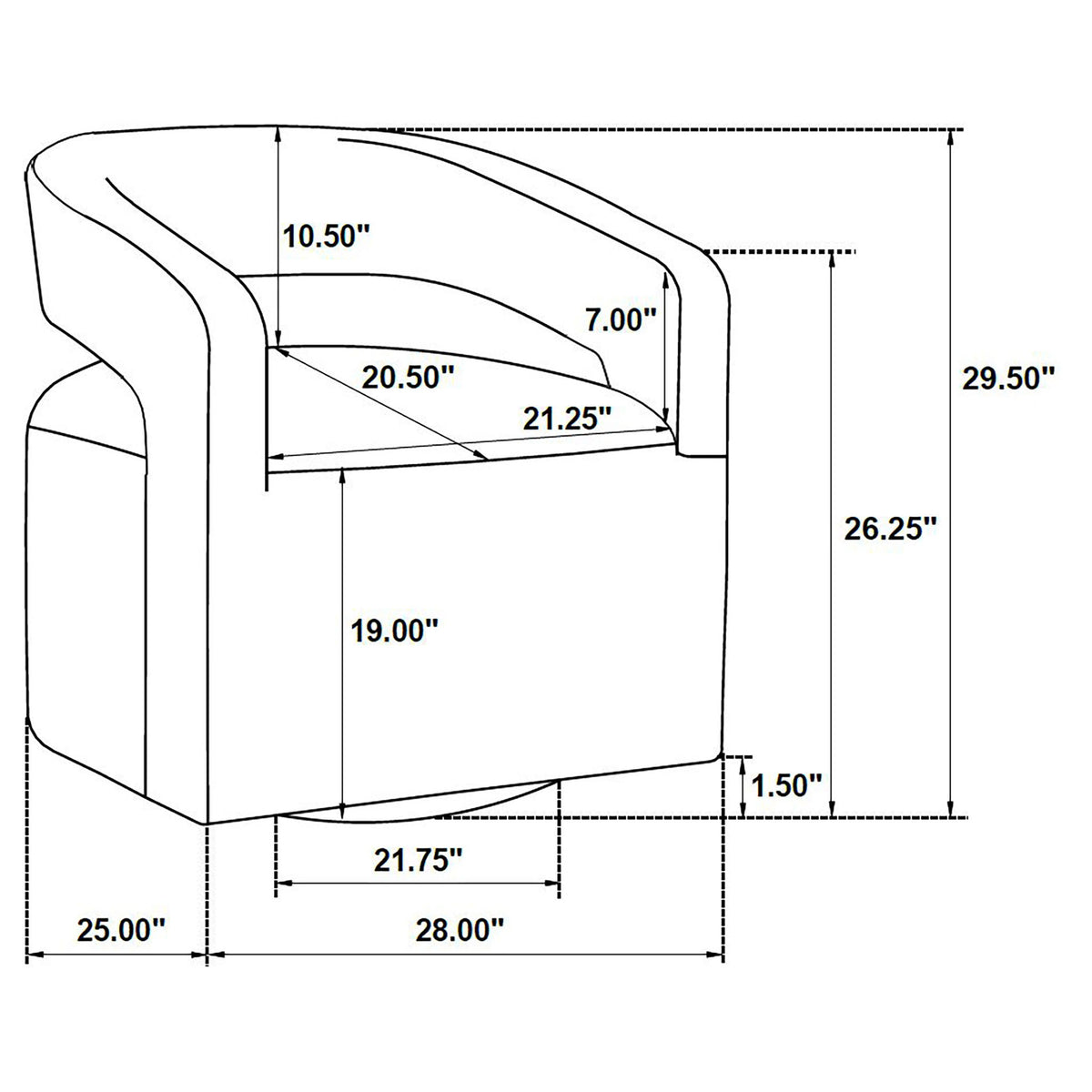 Brillia - Swivel Accent Chair - Burgundy